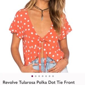 REVOLVE Tularosa Orange Polka Dot Blouse